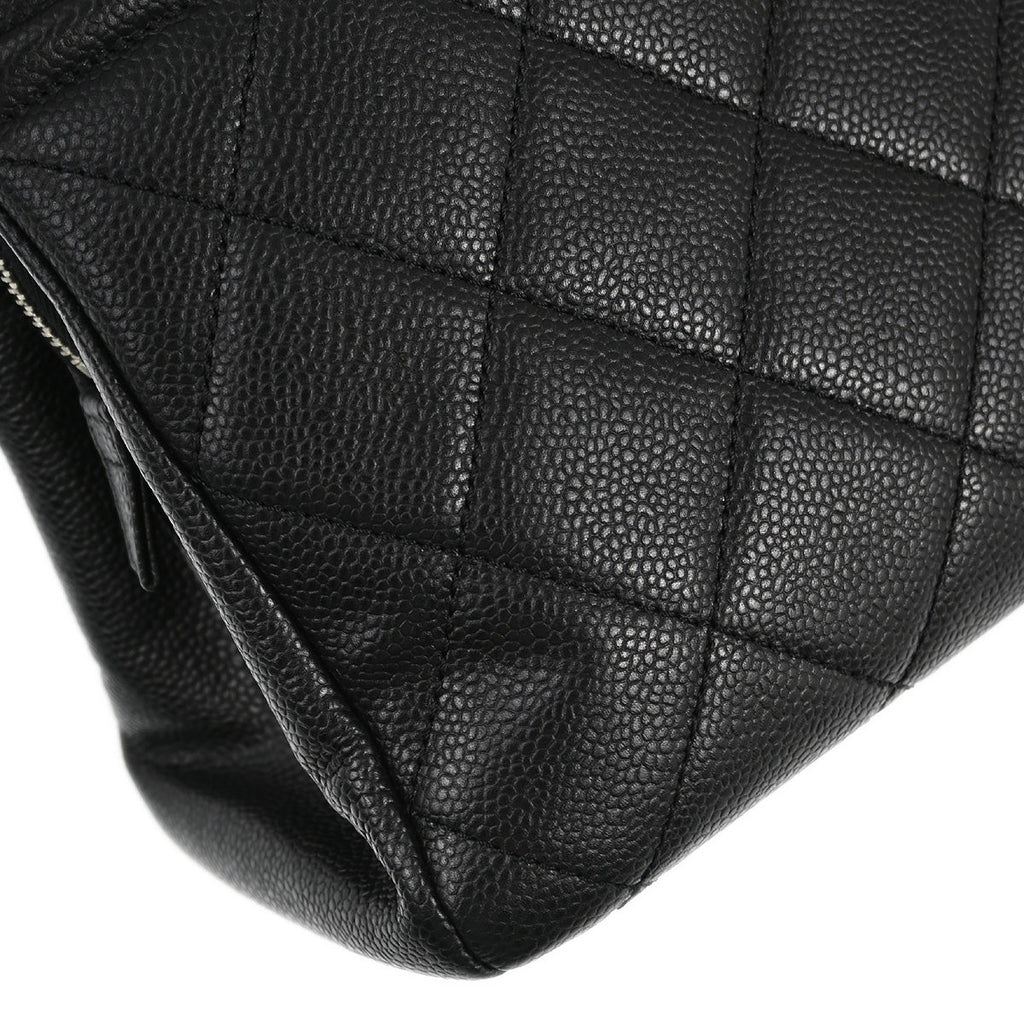 Chanel 2012-2013 Black Caviar Chain Shoulder Tote Bag