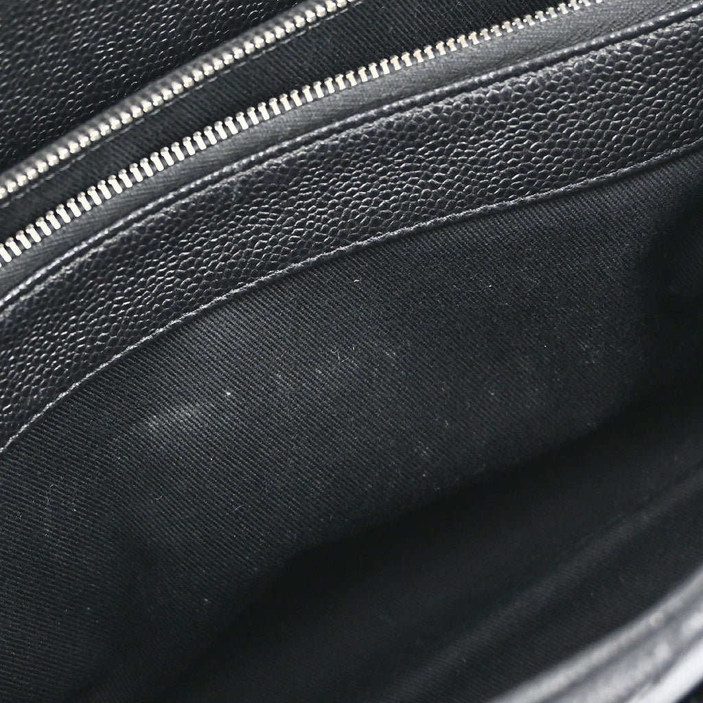 Chanel 2012-2013 Black Caviar Chain Shoulder Tote Bag