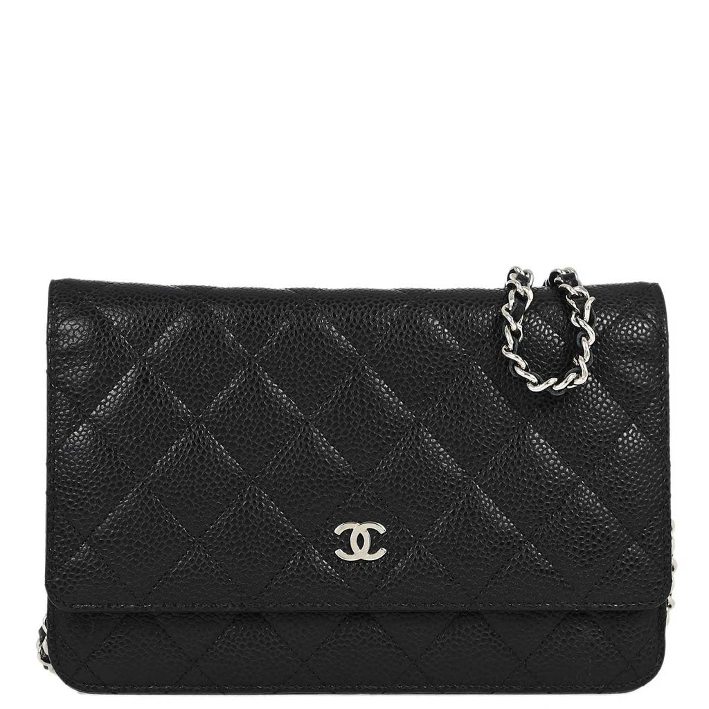 Chanel 2014 Black Caviar Classic WOC Shoulder Wallet Bag