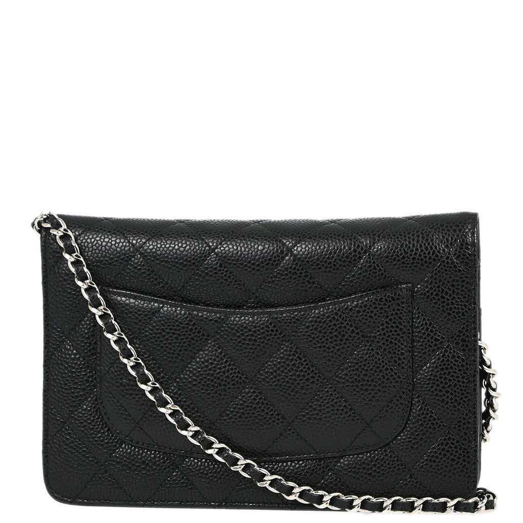 Chanel 2014 Black Caviar Classic WOC Shoulder Wallet Bag