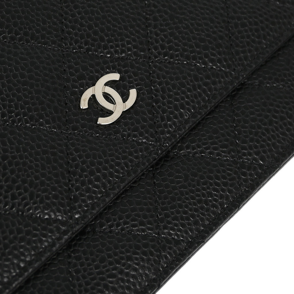 Chanel 2014 Black Caviar Classic WOC Shoulder Wallet Bag