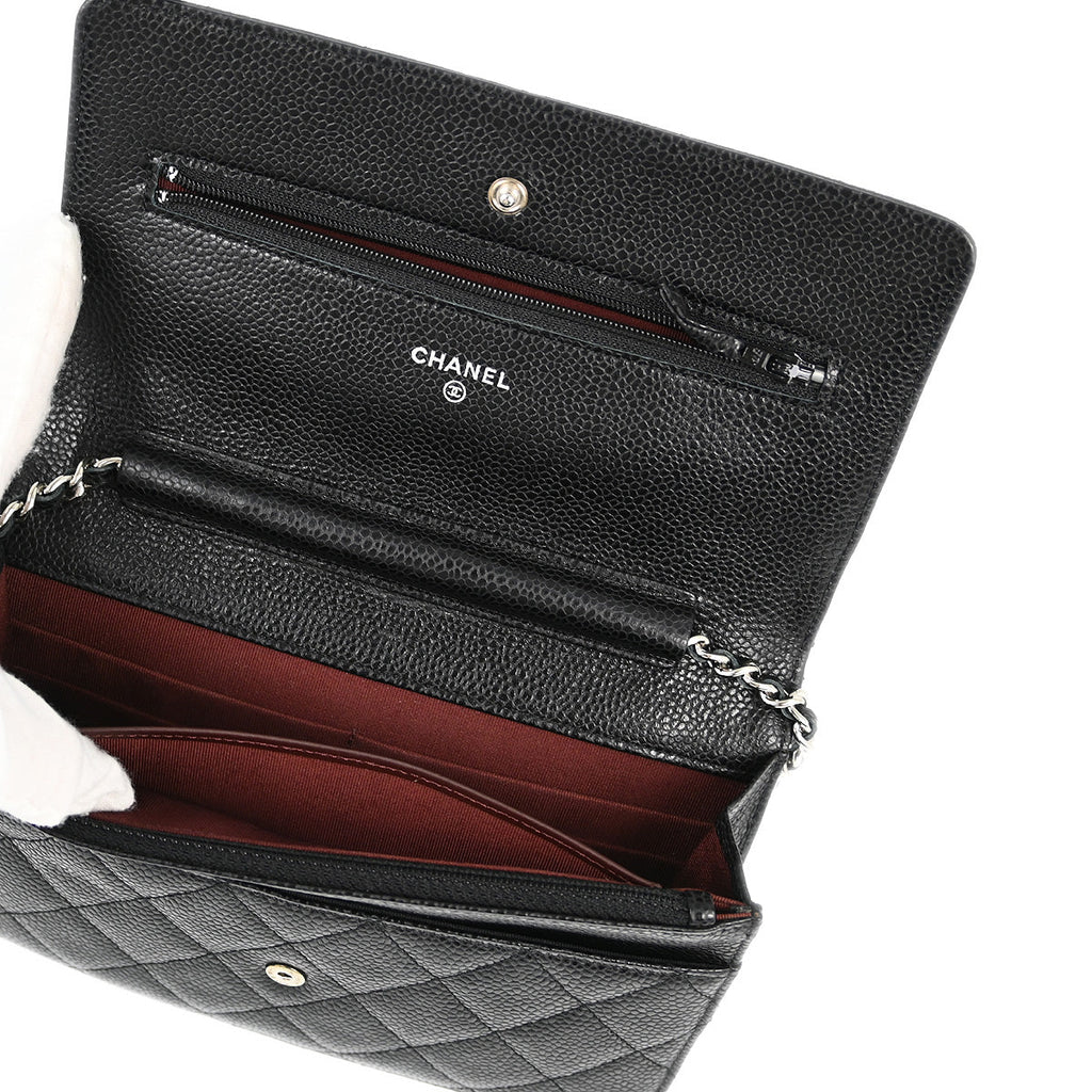 Chanel 2014 Black Caviar Classic WOC Shoulder Wallet Bag