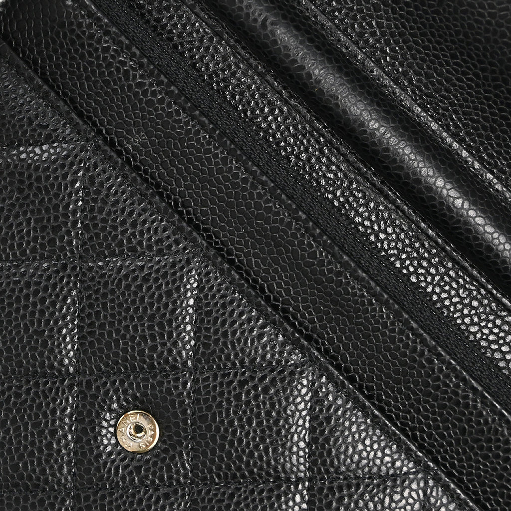 Chanel 2014 Black Caviar Classic WOC Shoulder Wallet Bag