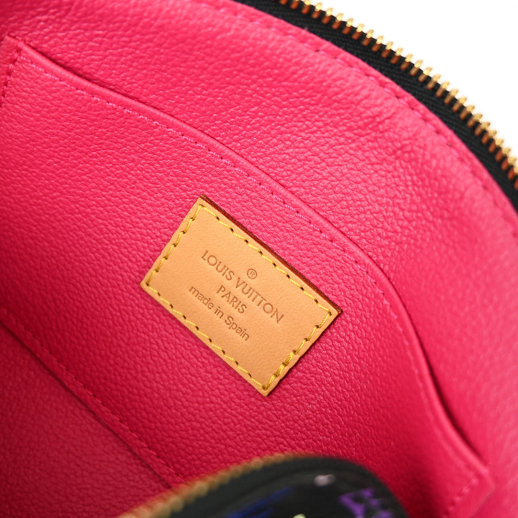 Louis Vuitton 2011 Black Monogram Multicolor Pochette Cosmetic M47355