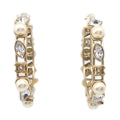 Chanel Artificial Pearl Stone Hoop Piercing Earrings B19K