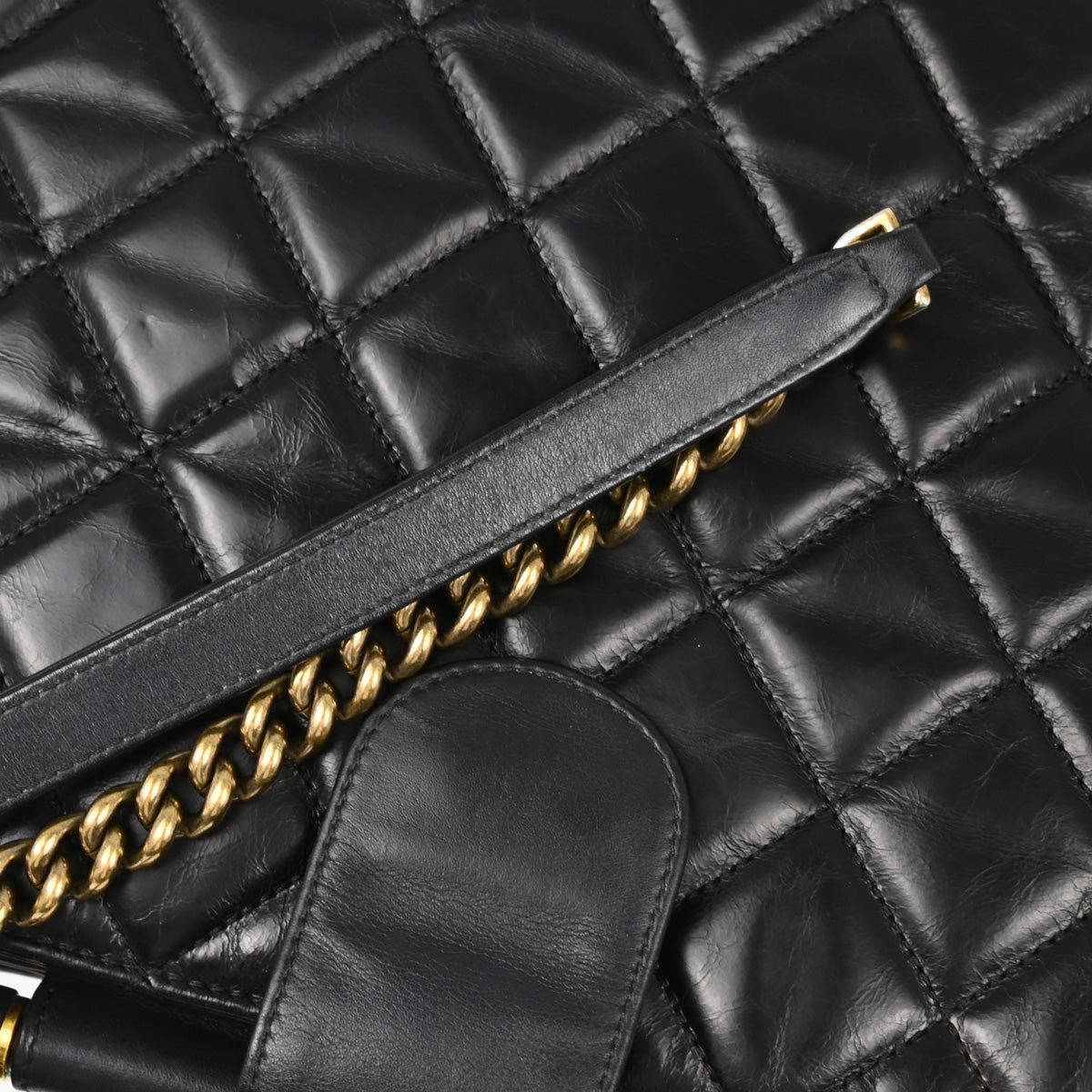 Chanel 2017 Paris in Rome Black Calfskin Castle Rock Tote 2way Handbag
