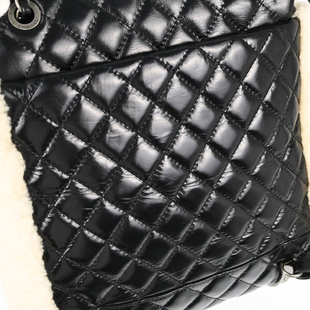 Chanel 2012-2013 Black Mouton Calfskin Backpack