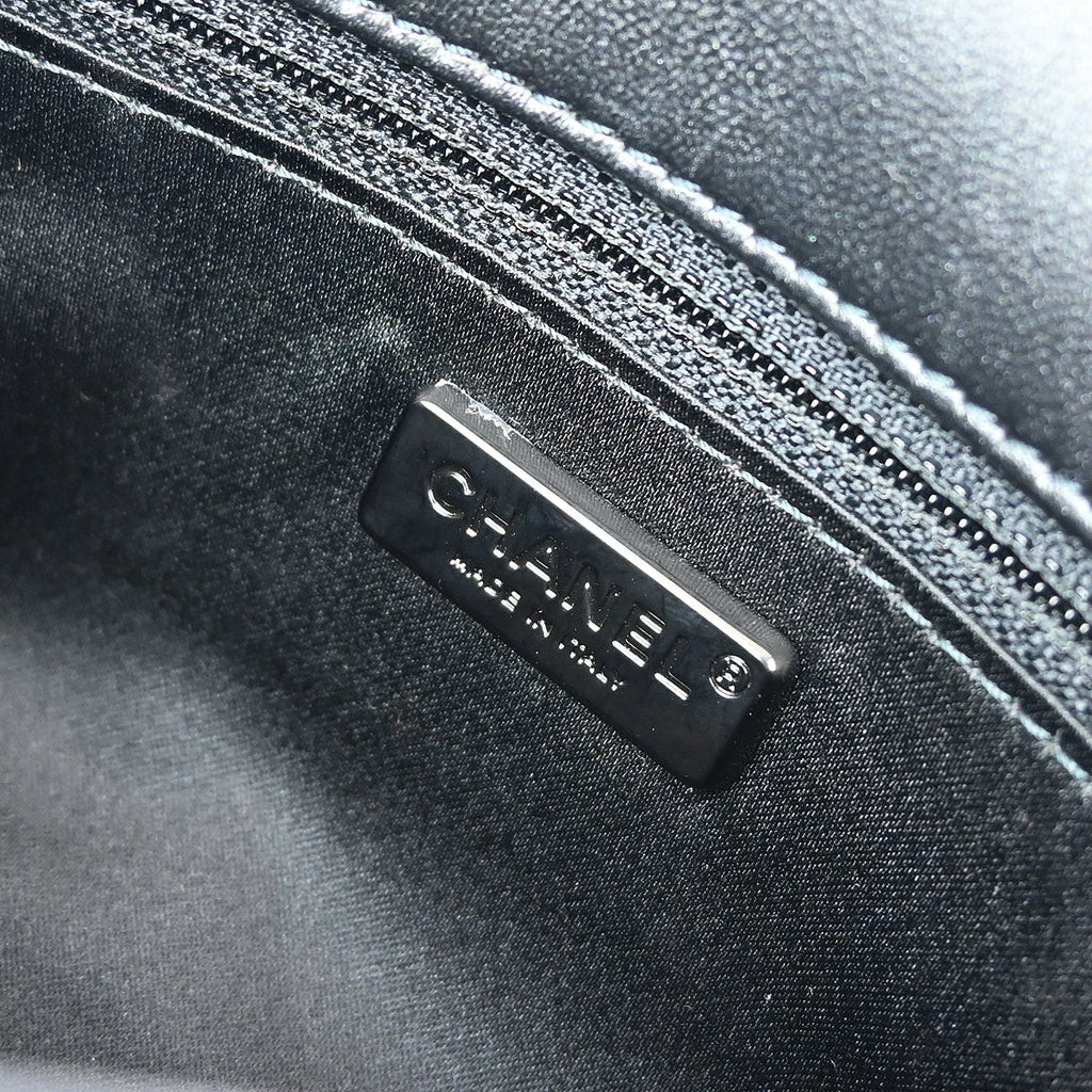 Chanel 2019 Black Gold Sequins Classic Single Flap Shoulder Bag