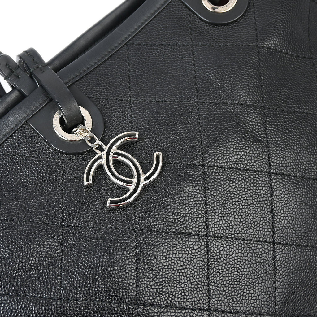 Chanel 2014 Black Caviar Shopping Fever Tote Bag