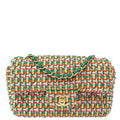 Chanel 2015-2016 Multicolor Wool Classic Single Flap Shoulder Bag