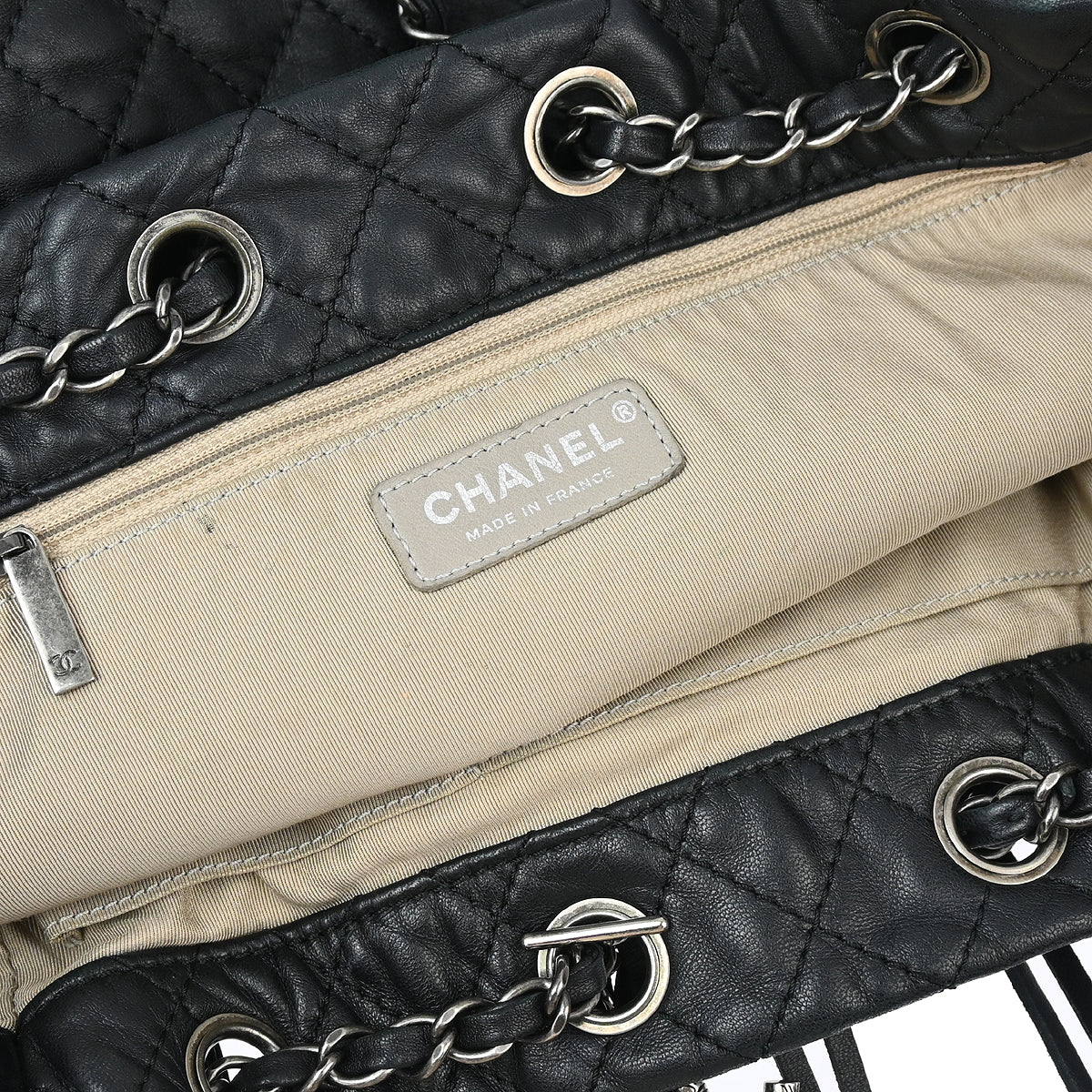 Chanel 2015-2016 Black Lambskin Suede Chain Shoulder Bag