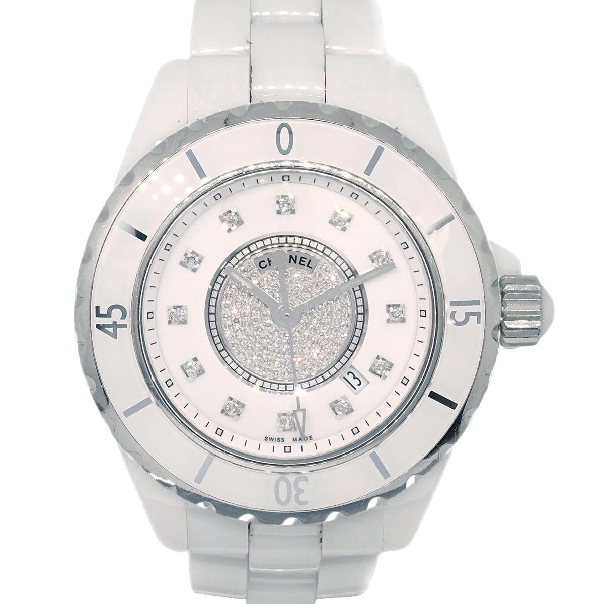 Chanel Ref.H2123 J12 33mm Quartz Watch Ceramic Diamond