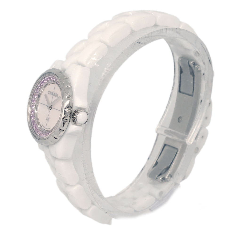 Chanel 2018 Ref.H5512 J12 XS Quartz 19mm Watch Ceramic SS Pink Sapphire