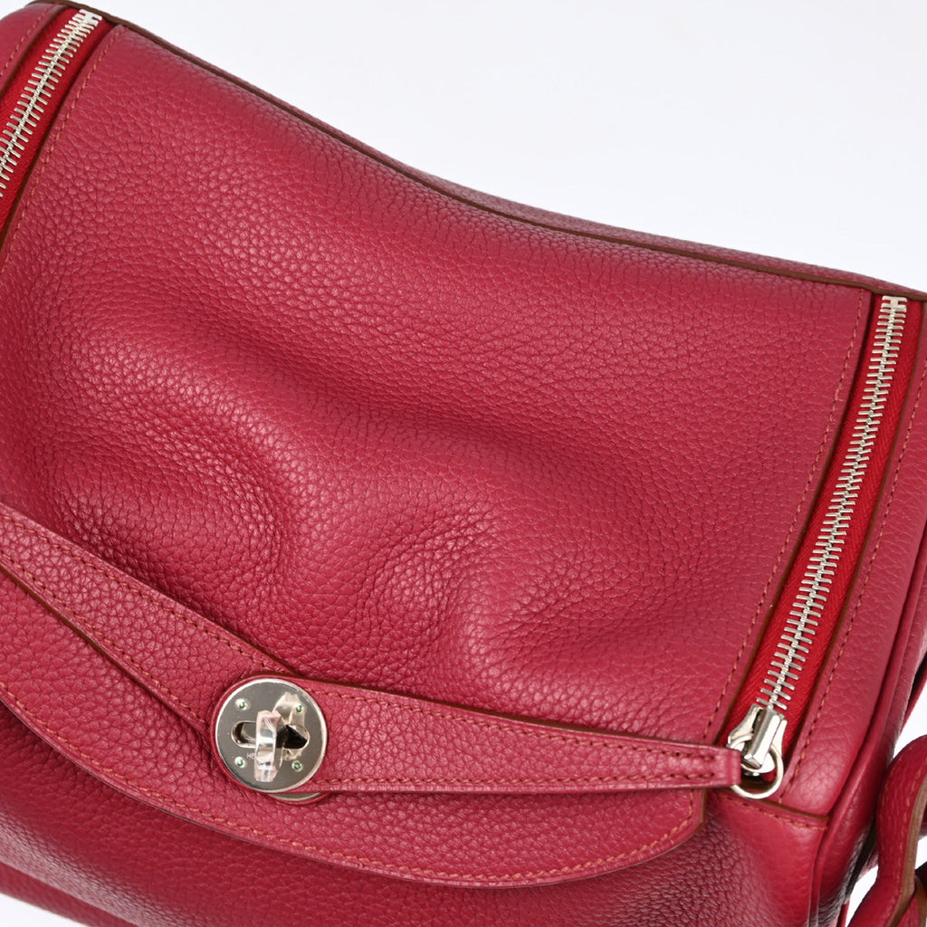 Hermes 2010 Bordeaux Taurillon Clemence Lindy 30 Shoulder Bag