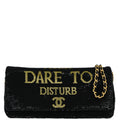 Chanel * 2017-2018 Black Sequins Dare To Disturb Straight Flap Shoulder Bag