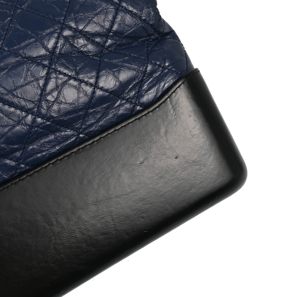 Chanel 2019 Blue Black Calfskin Large Gabrielle Shoulder Bag