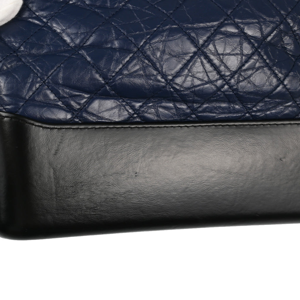 Chanel 2019 Blue Black Calfskin Large Gabrielle Shoulder Bag