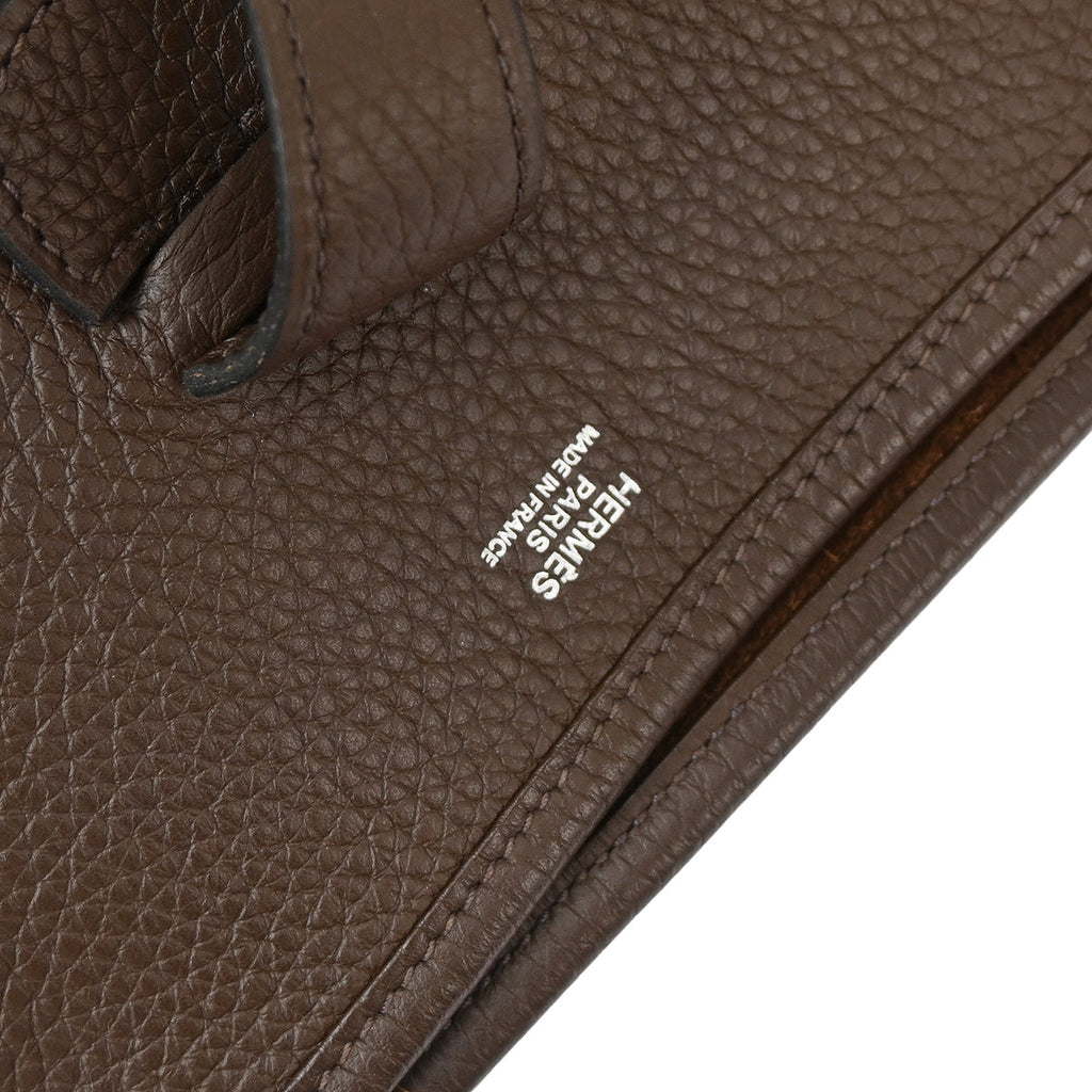 Hermes 2013 Cacao Taurillon Clemence Evelyne 3 GM Shoulder Bag