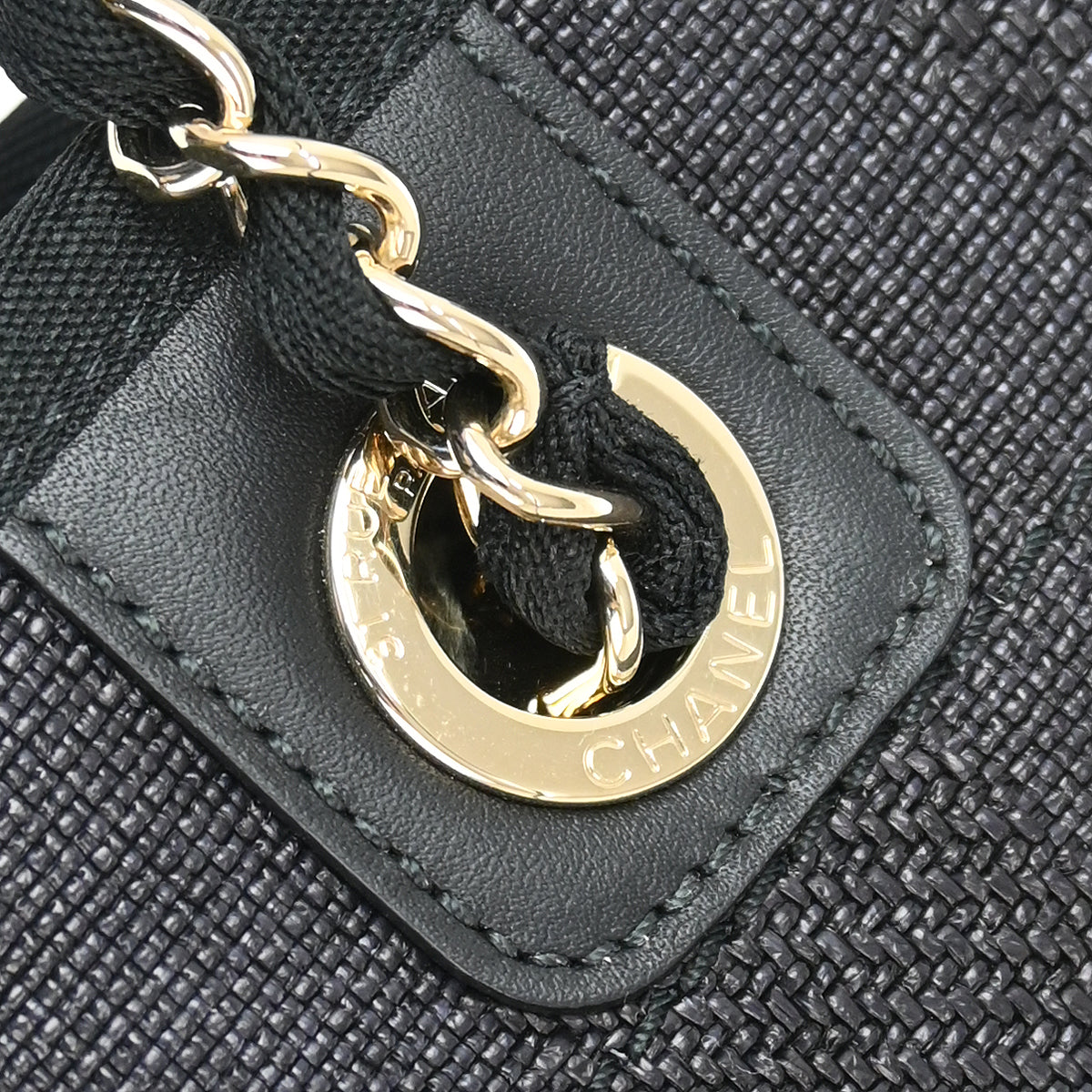 Chanel 2019 Black Canvas Small Deauville Shoulder Tote Bag