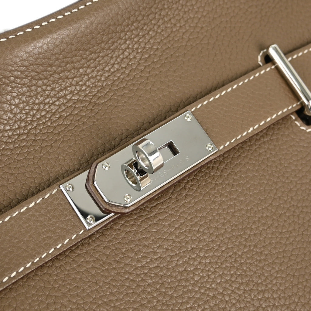 Hermes 2015 Etoupe Taurillon Clemence Jypsiere 31 Shoulder Bag