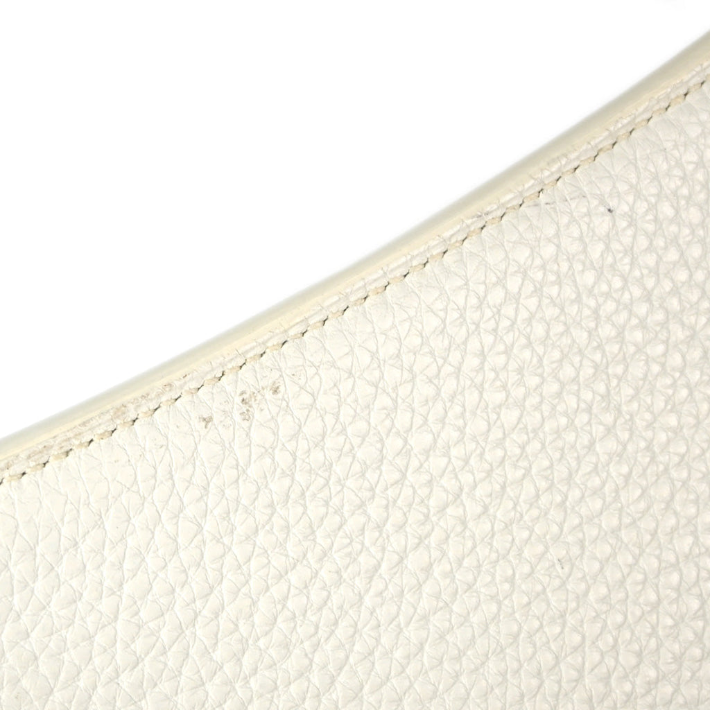 Hermes 2011 White Taurillon Clemence Jypsiere 34 Shoulder Bag