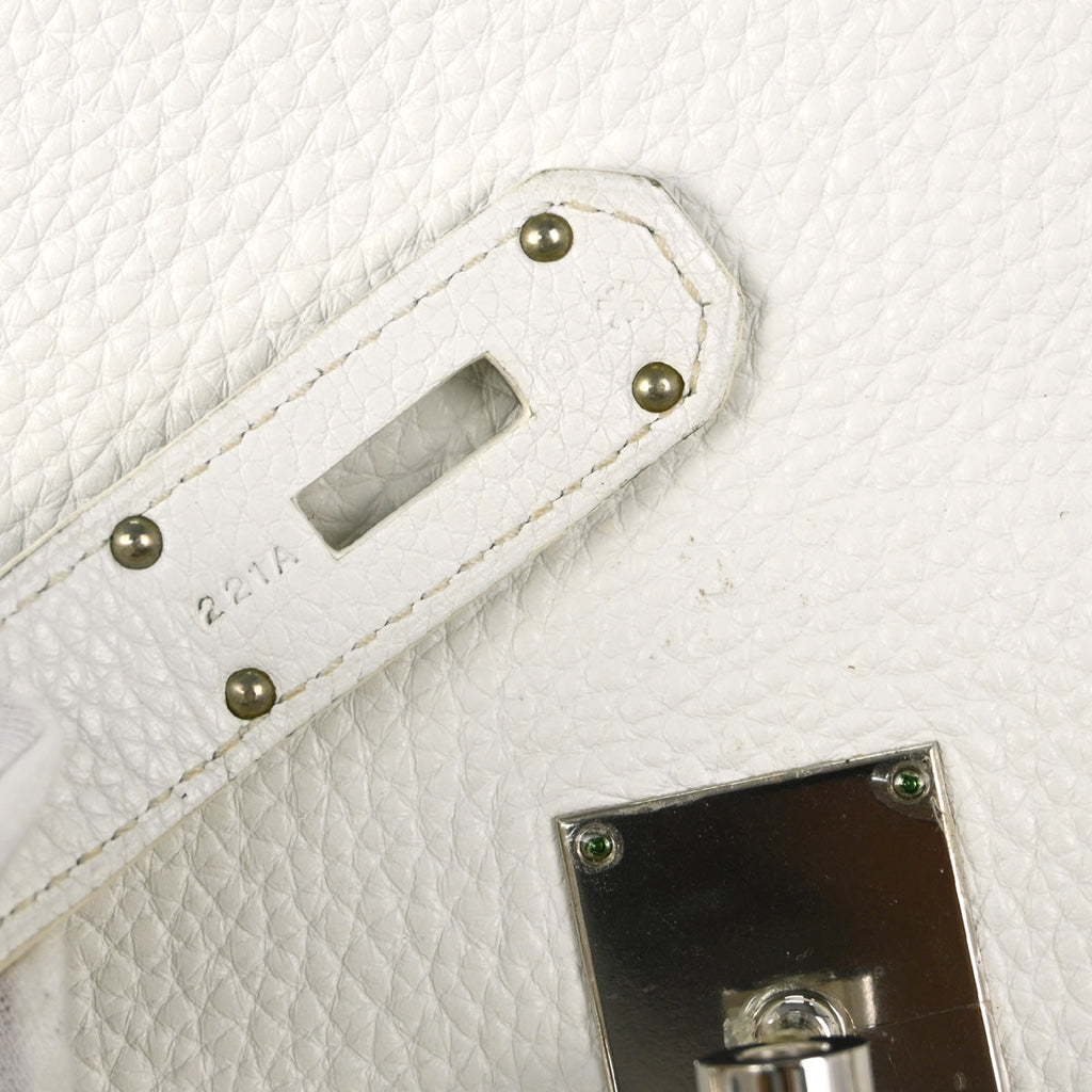 Hermes 2011 White Taurillon Clemence Jypsiere 34 Shoulder Bag