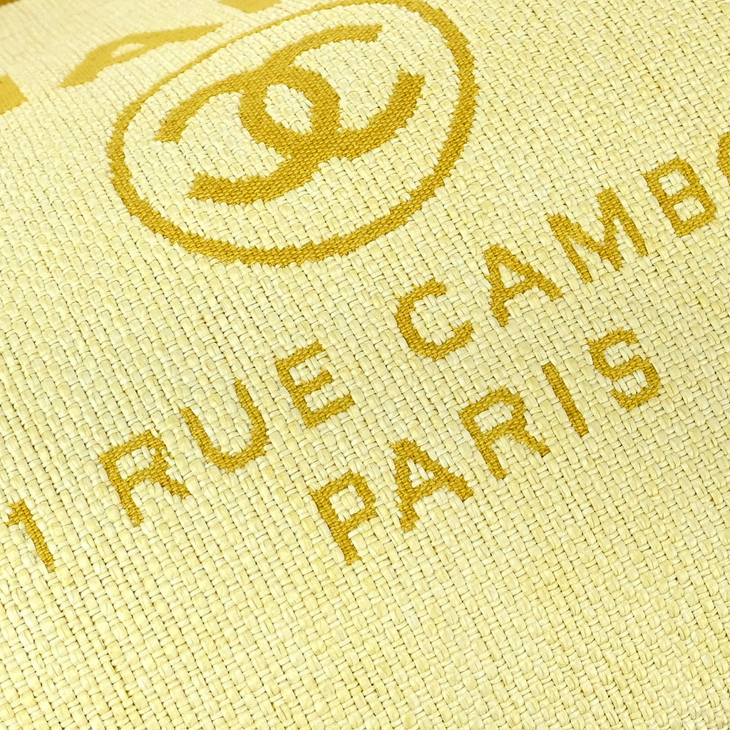 Chanel 2016-2017 Yellow Canvas Extra Large Deauville 2way Shoulder Tote Bag