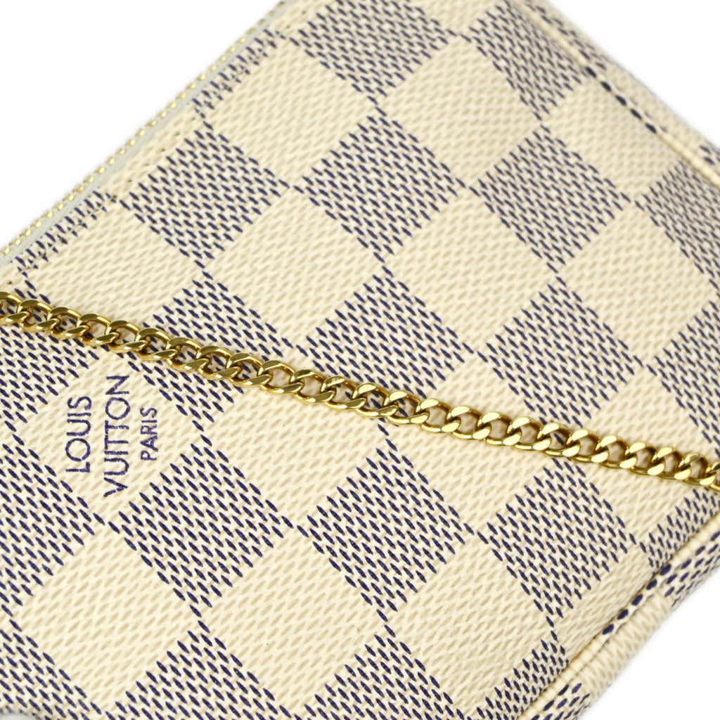 Louis Vuitton 2018 Damier Azur Mini Pochette Accessoires Handbag N64451