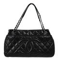 Chanel 2013-2014 Black Caviar Timeless Tote Chain Shoulder Bag