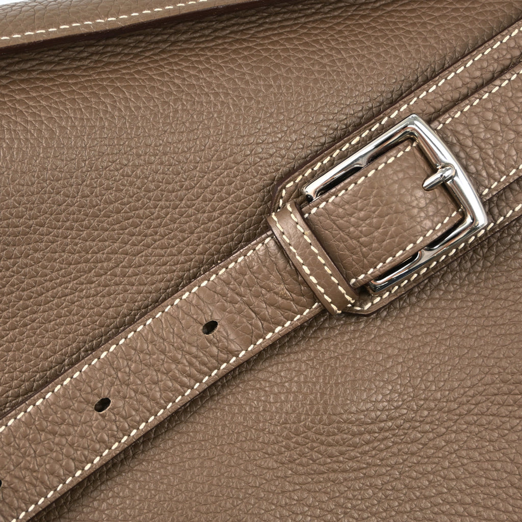Hermes 2014 Etoupe Gray Taurillon Clemence Jypsiere 28 Shoulder Bag