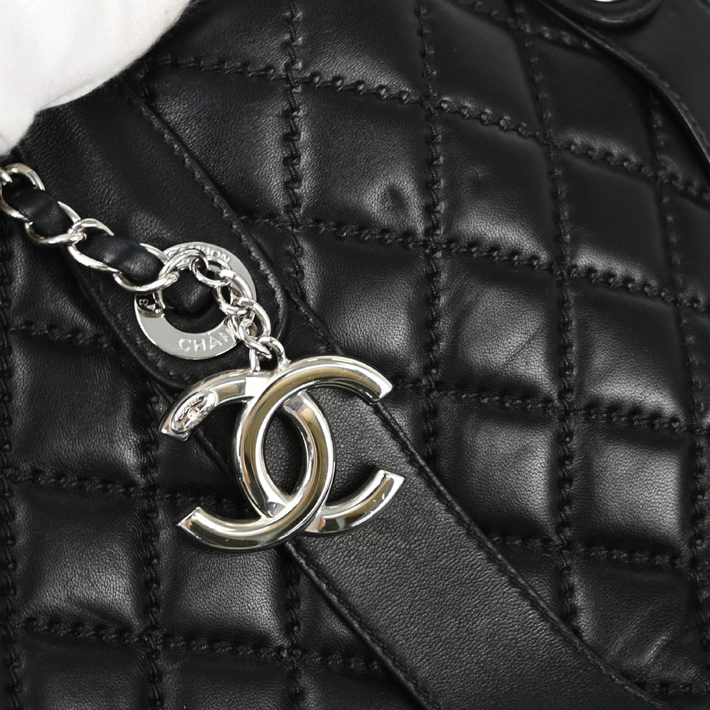 Chanel 2014-2015 Black Lambskin 2way Shoulder Handbag