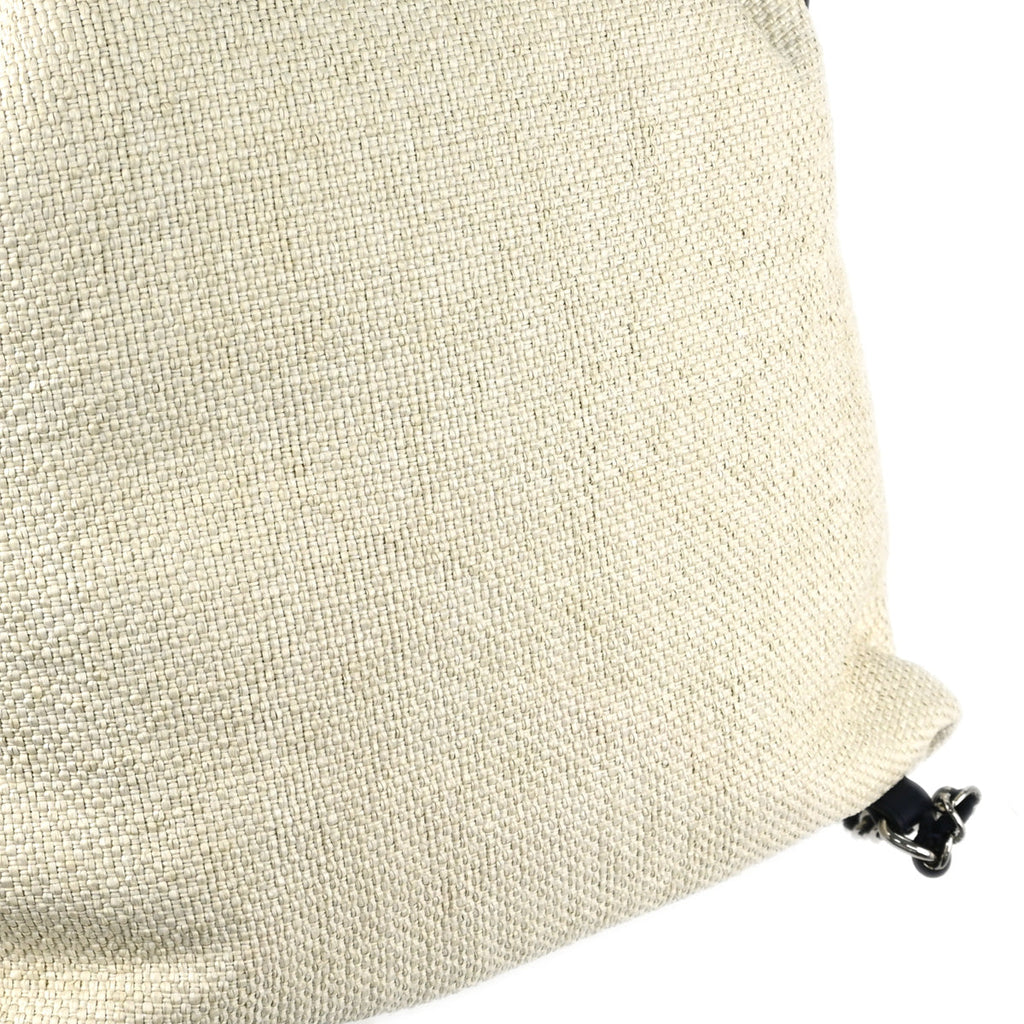 Chanel 2017 White Straw Deauville Backpack