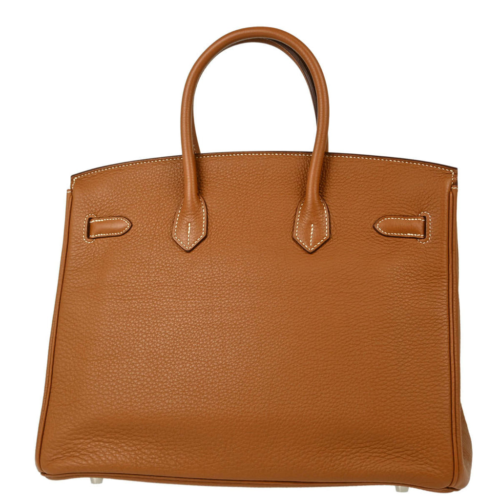 Hermes 2010 Gold Taurillon Clemence Birkin 35 Handbag