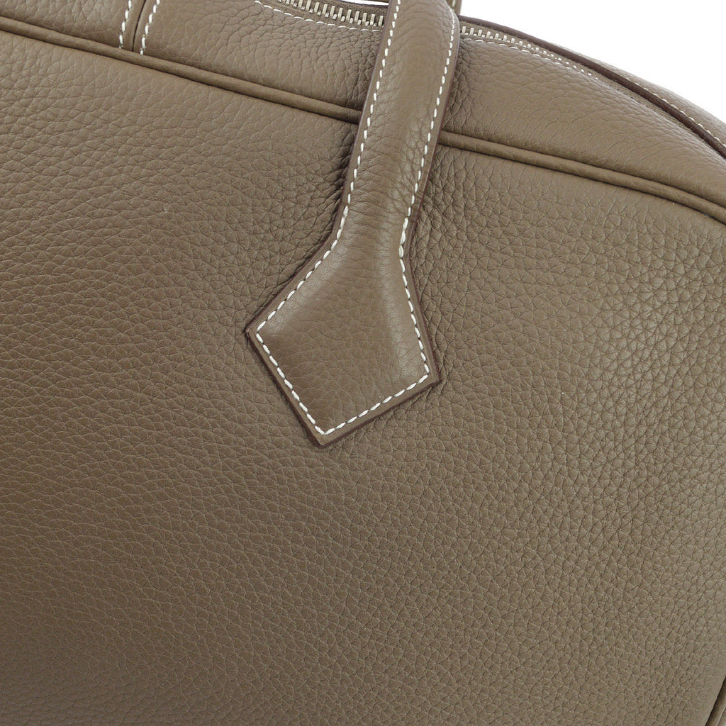Hermes 2014 Etoupe Taurillon Clemence Victoria 2 12H Business Handbag