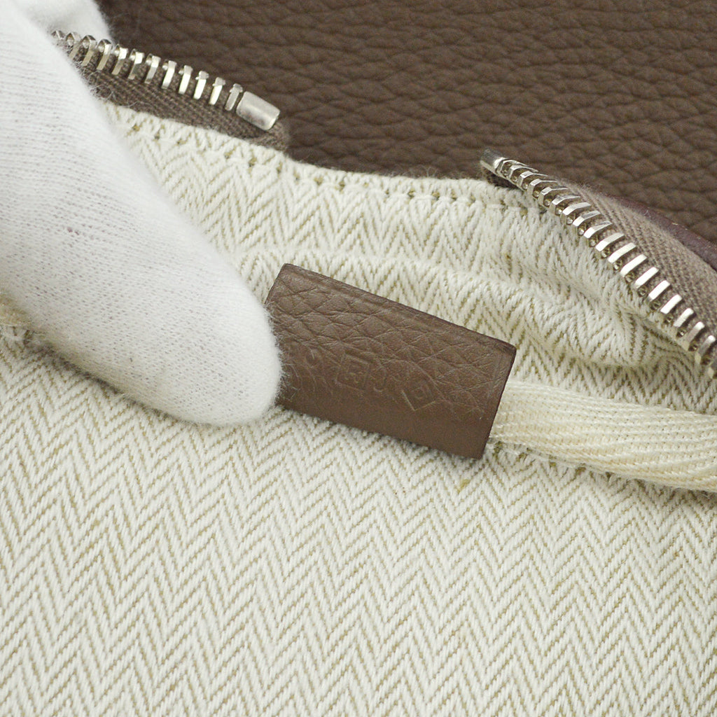 Hermes 2014 Etoupe Taurillon Clemence Victoria 2 12H Business Handbag