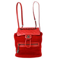 Chanel 2015-2016 Red Sheepskin Lambskin 2way Backpack