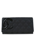 Chanel 2016-2017 Black Calfskin Cambon Ligne Long Wallet