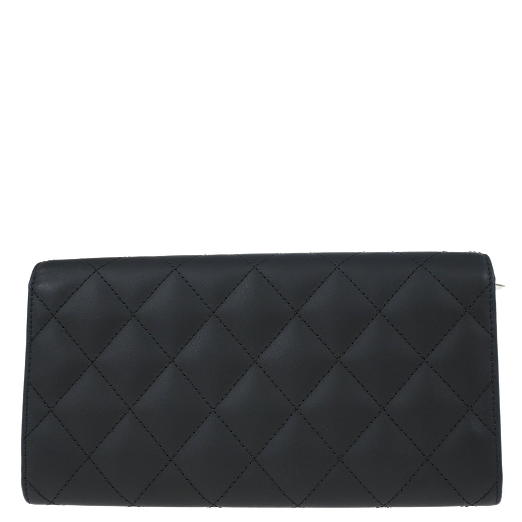 Chanel 2016-2017 Black Calfskin Cambon Ligne Long Wallet