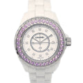 Chanel Ref.H2010 J12 33mm Quartz Watch Ceramic SS Diamond Pink Sapphire