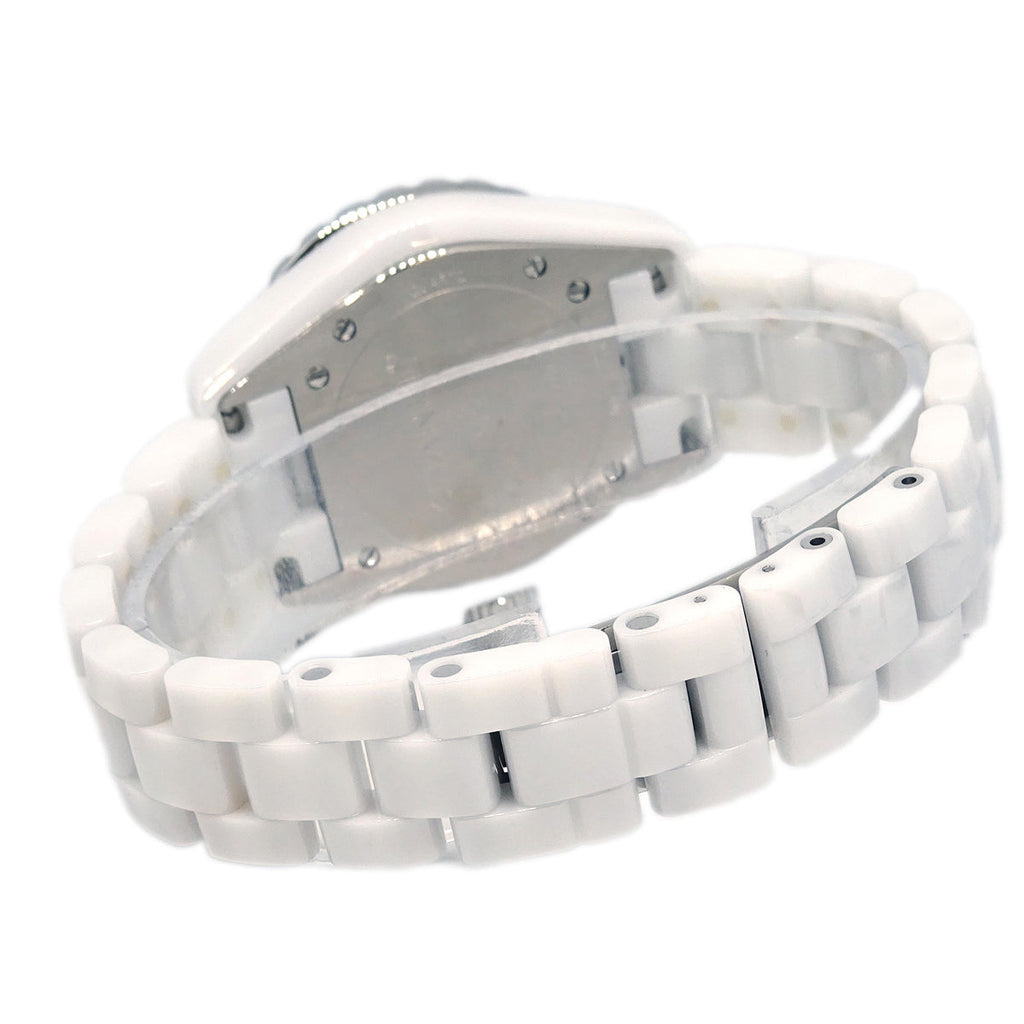 Chanel Ref.H2010 J12 33mm Quartz Watch Ceramic SS Diamond Pink Sapphire
