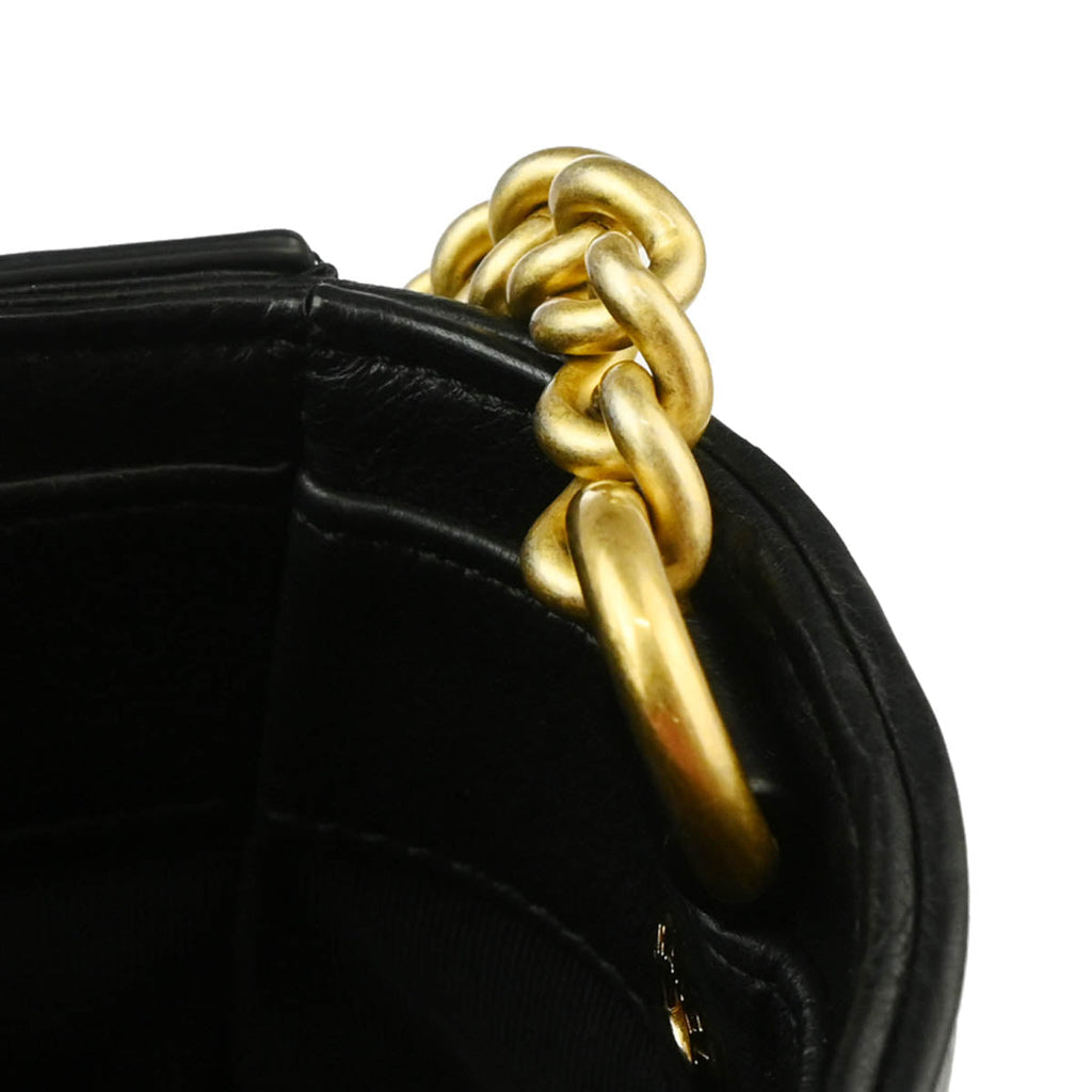 Chanel 2017 Black Caviar Straight Lines Shopping Tote 2way Handbag