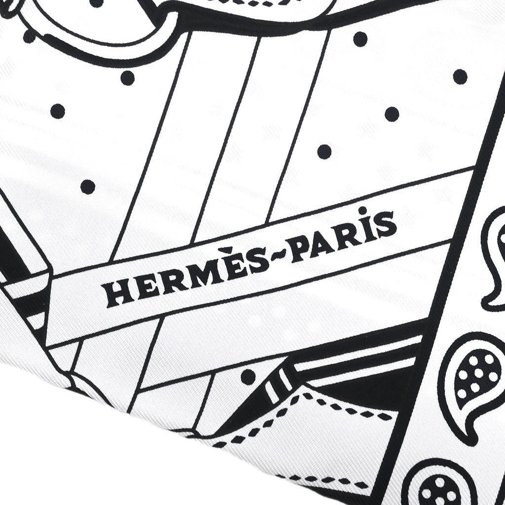 Hermes Scarf Carre 55 Paisley Black Small Good