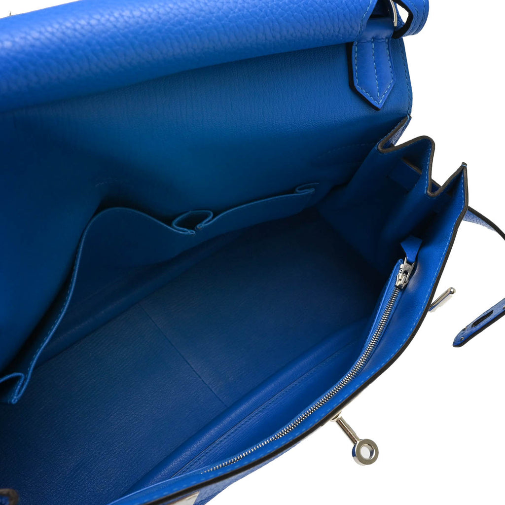 Hermes 2013 Blue Taurillon Clemence Jypsiere 34 Shoulder Bag