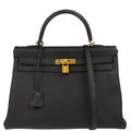 Hermes 2014 Black Togo Kelly 35 Retourne 2way Shoulder Handbag