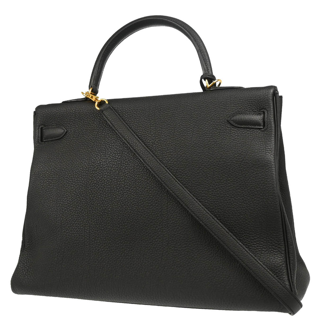 Hermes 2014 Black Togo Kelly 35 Retourne 2way Shoulder Handbag