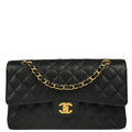 Chanel 2019 Black Caviar Medium Classic Double Flap Shoulder Bag