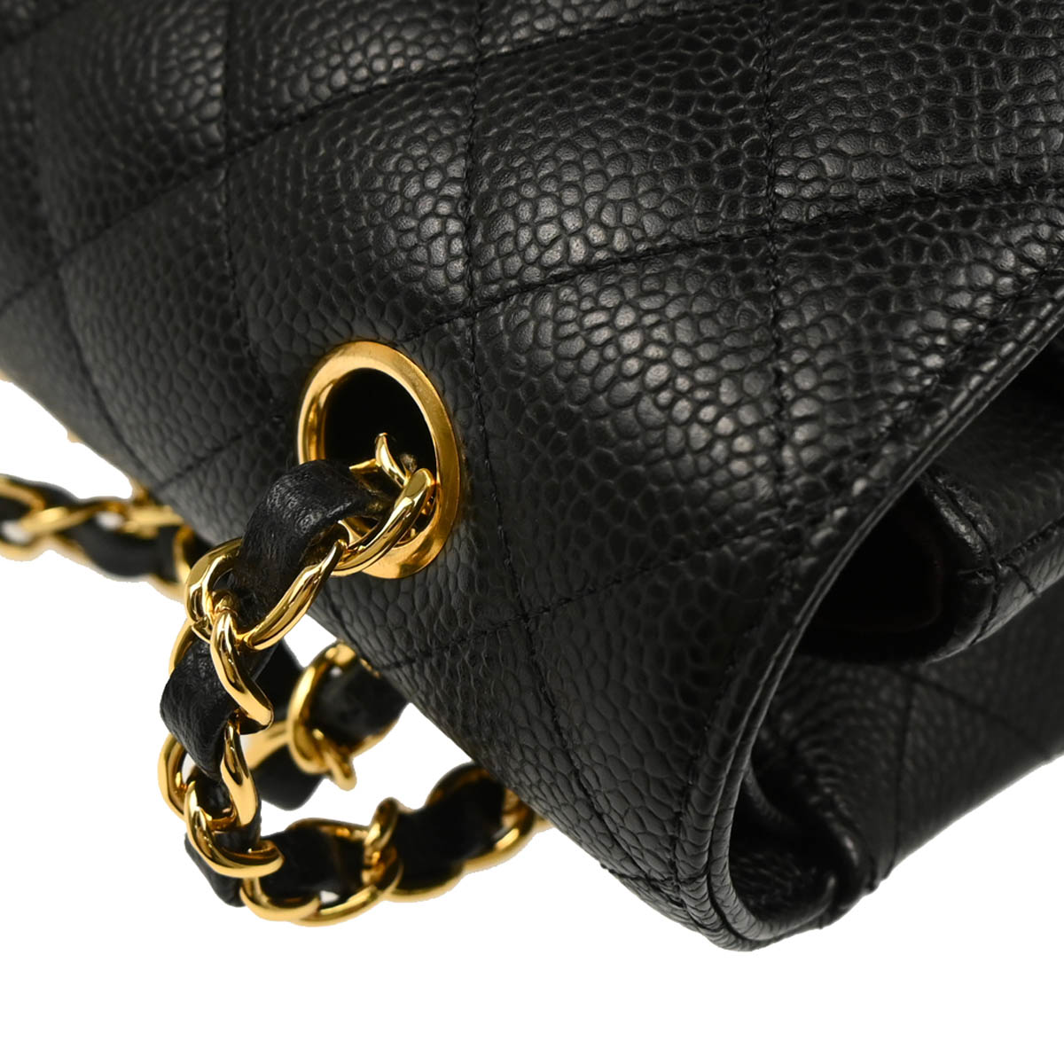 Chanel 2019 Black Caviar Medium Classic Double Flap Shoulder Bag