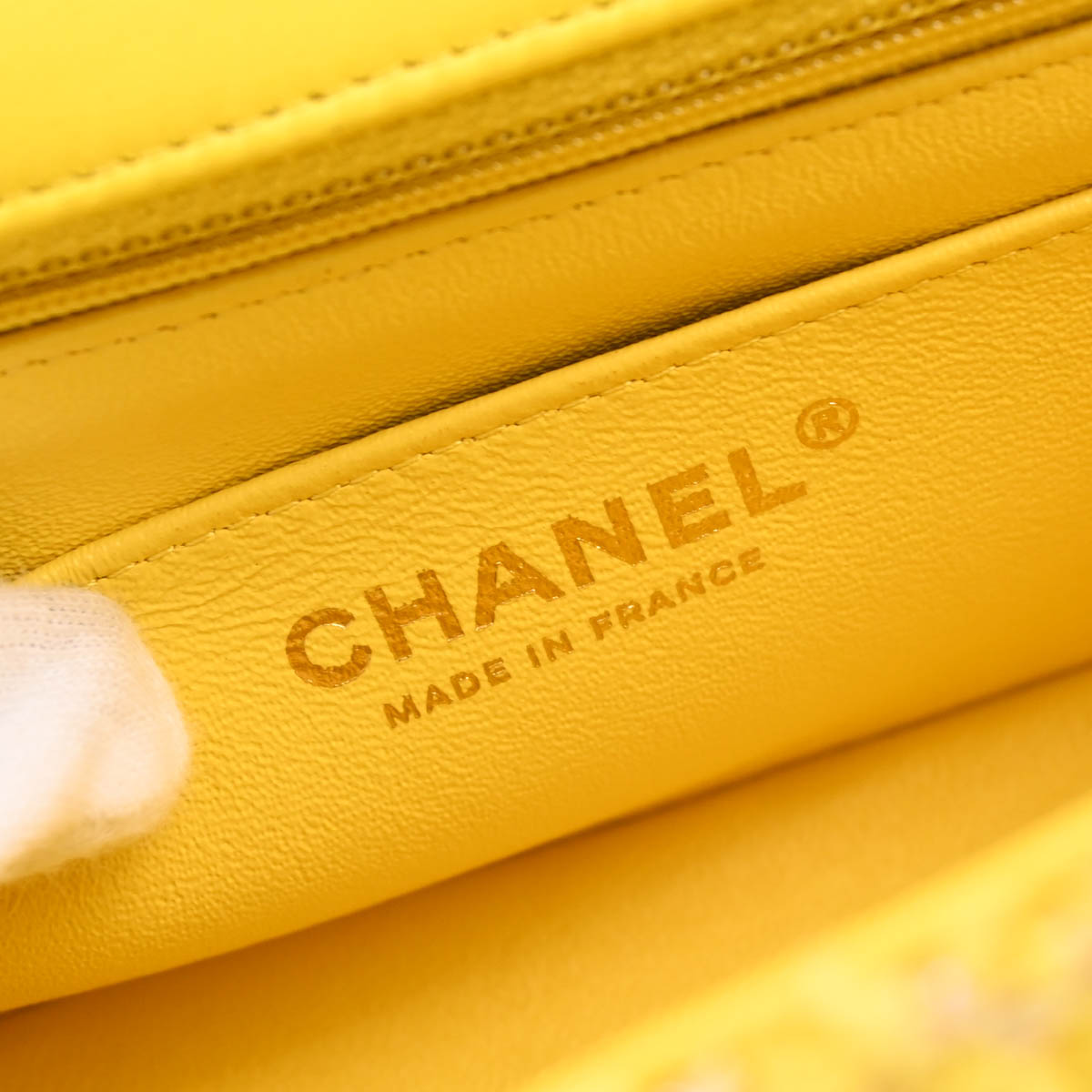 Chanel 2019 Yellow Tweed Mademoiselle Lock Shoulder Bag