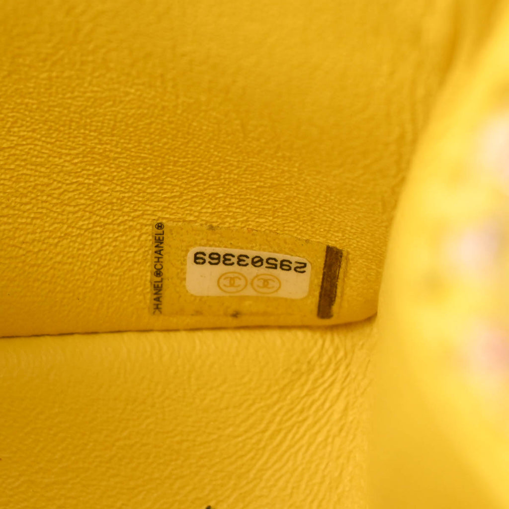 Chanel 2019 Yellow Tweed Mademoiselle Lock Shoulder Bag
