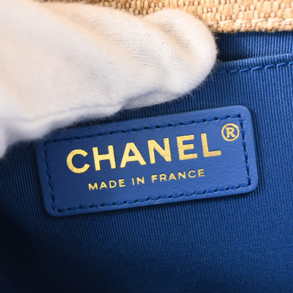 Boy Chanel 2019 Beige Straw Medium Chain Shoulder Bag